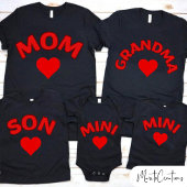Baby bodysuit with MINI word, family t-shirts