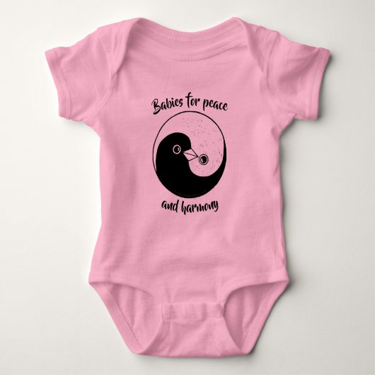Baby bodysuit Yin Yang vredesduiven (Voorkant)