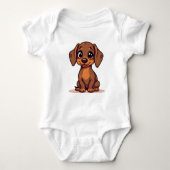 Baby bodysuits met schattige worstenhond (Voorkant)