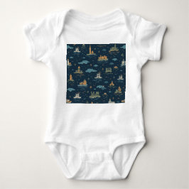 Baby bodysuits met vintage reisdesign