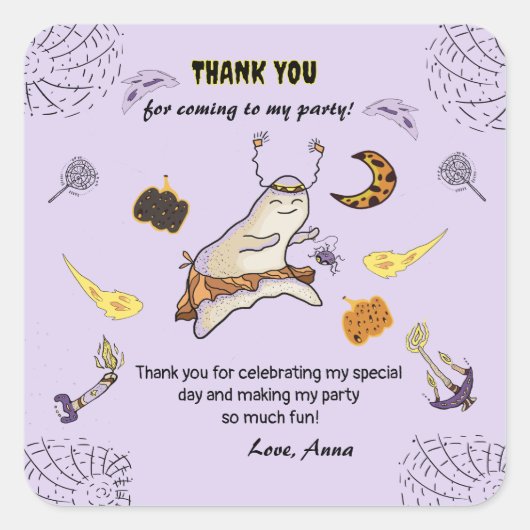 Baby boe ghost vierkante sticker (Voorkant)