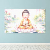 Baby Boeddha Canvas Afdruk (Insitu (Houten vloer))