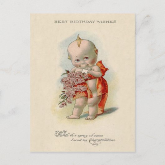 Baby Boeket van Rozen Briefkaart (Voorkant)