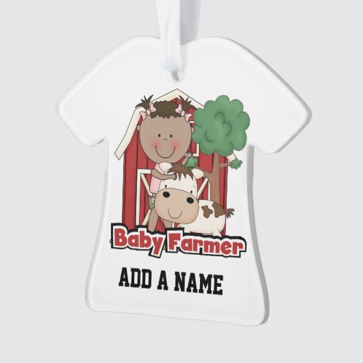 Baby boer met Koe Ornament (voorkant)