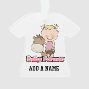 Baby boer met paard ornament