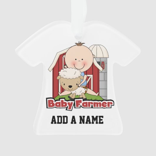 Baby boer met schaap ornament (voorkant)