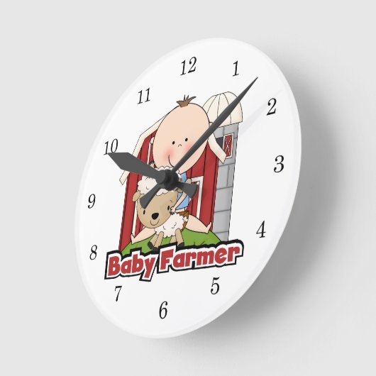 Baby boer met schaap ronde klok (Hoek)