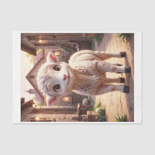 Baby Boerderijdieren: het schapenlam Tissuepapier (Voorkant)