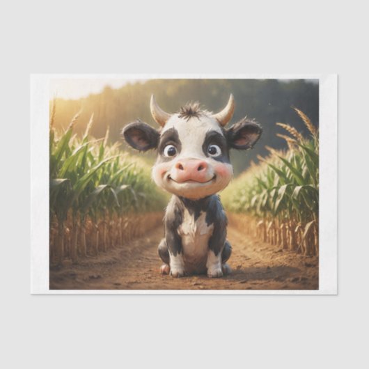 Baby Boerderijdieren: jonge koe Tissuepapier (Voorkant)