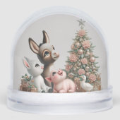 Baby Boerderijdieren Kerstmis Sneeuwbol (Voorkant)