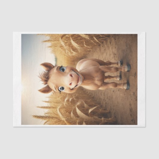 Baby Boerderijdieren: kleine cot pony Tissuepapier (Voorkant)