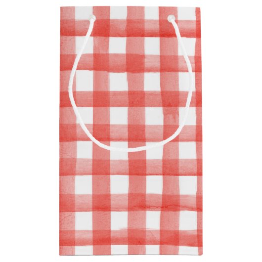 Baby Boerderijdieren Red Gingham Klein Cadeauzakje (Achterkant)