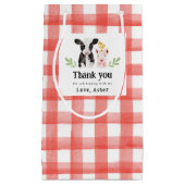 Baby Boerderijdieren Red Gingham Klein Cadeauzakje (Voorkant)