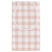 Baby Boerderijdieren Roze Gingham Kleine Gift Bag Klein Cadeauzakje (Achterkant)