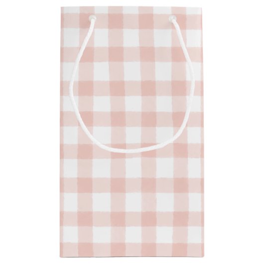 Baby Boerderijdieren Roze Gingham Kleine Gift Bag Klein Cadeauzakje (Achterkant)