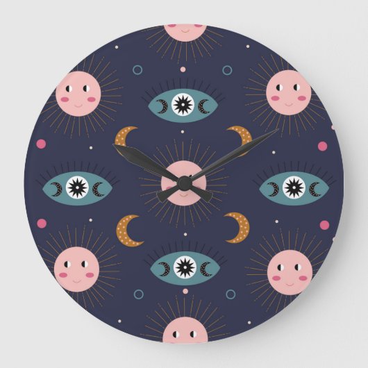 Baby Boho, hippie chique patroon. Grote Klok (Voorkant)