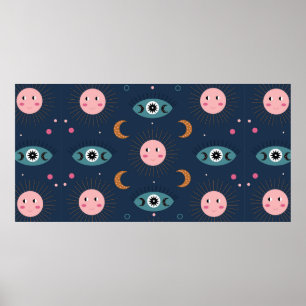  baby boho naadloos. Hippie chic ba Poster