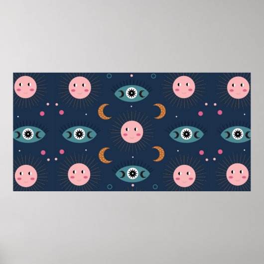  baby boho naadloos. Hippie chic ba Poster (Voorkant)