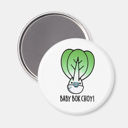 Baby Bok Chow Funny Veggie Pun Magneet (Voorkant / Achterkant)