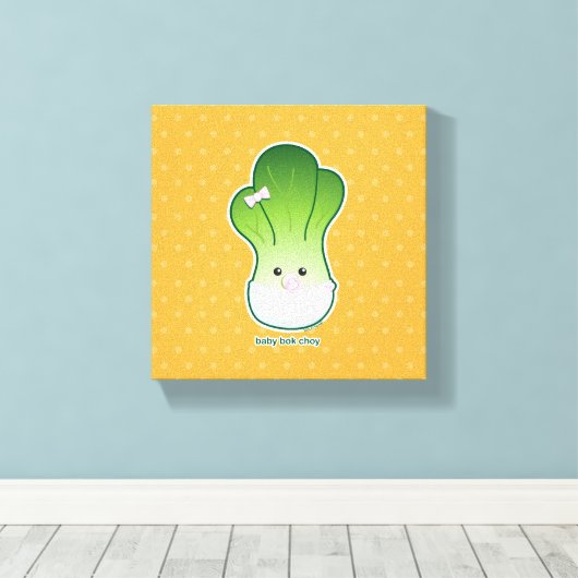 Baby Bok Choy Canvas Afdruk (Insitu (Houten vloer))