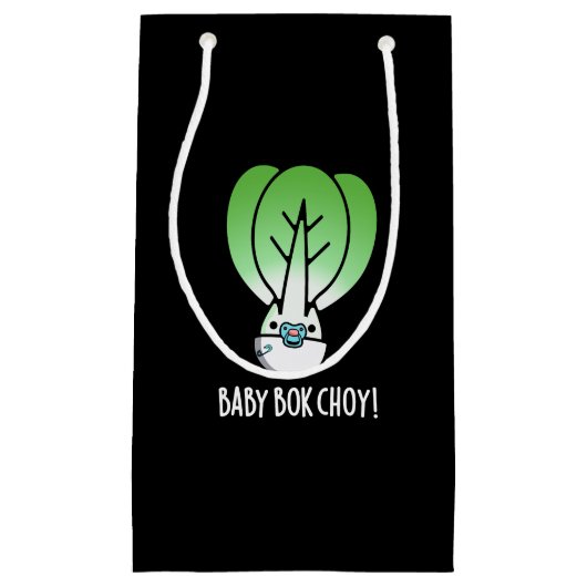 Baby Bok Choy Funny Veggie Pun Dark BG Klein Cadeauzakje (Voorkant)