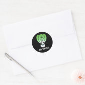 Baby Bok Choy Funny Veggie Pun Dark BG Ronde Sticker (Envelop)