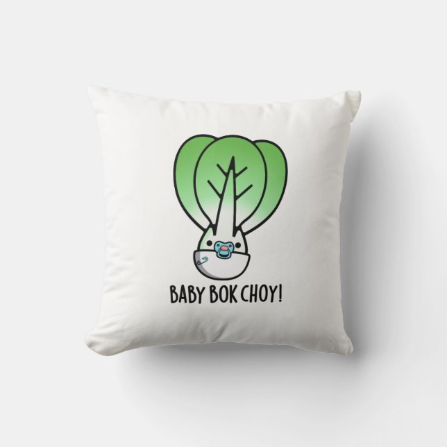 Baby Bok Choy Funny Veggie Pun Kussen (Voorkant)