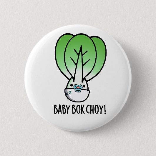 Baby Bok Choy Funny Veggie Pun Ronde Button 5,7 Cm (Voorkant)