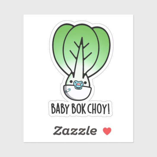 Baby Bok Choy Funny Veggie Pun Sticker (Vel)
