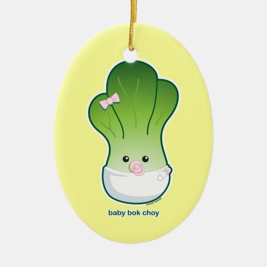 Baby Bok Choy Keramisch Ornament (Voorkant)