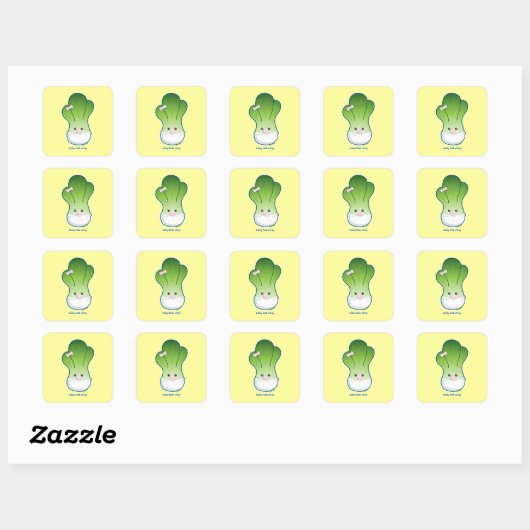 Baby Bok Choy Vierkante Sticker (Vel)
