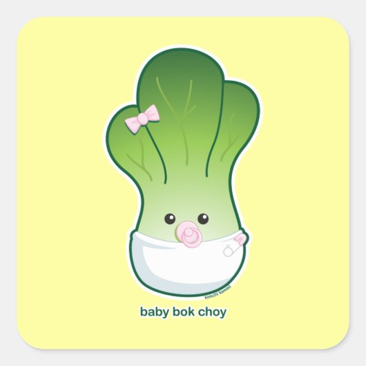 Baby Bok Choy Vierkante Sticker (Voorkant)