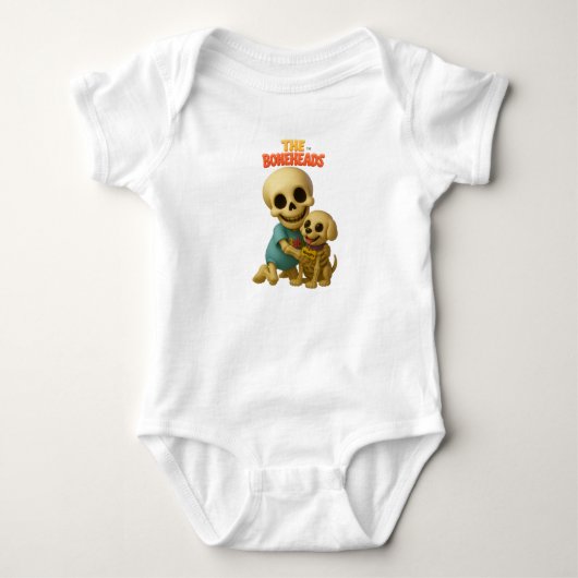 Baby Bonehead & Waggles Skelet Romper (Voorkant)
