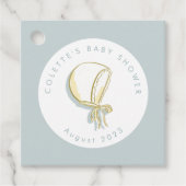 Baby Bonnet Baby shower blauw Bedankjes Labels (Voorkant)