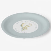 Baby Bonnet Baby shower blauw Papieren Bordje (Gekanteld)