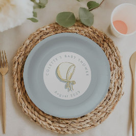 Baby Bonnet Baby shower blauw Papieren Bordje