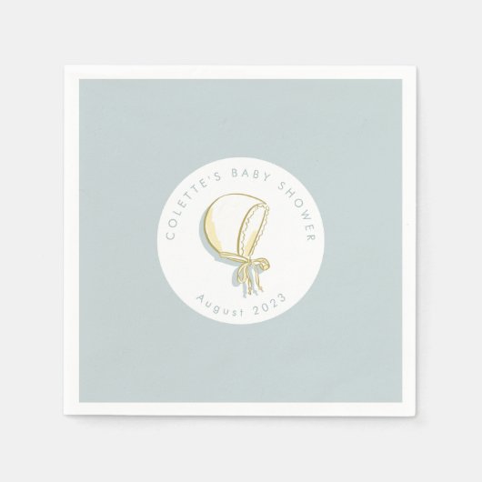 Baby Bonnet Baby shower blauw Servet (Voorkant)