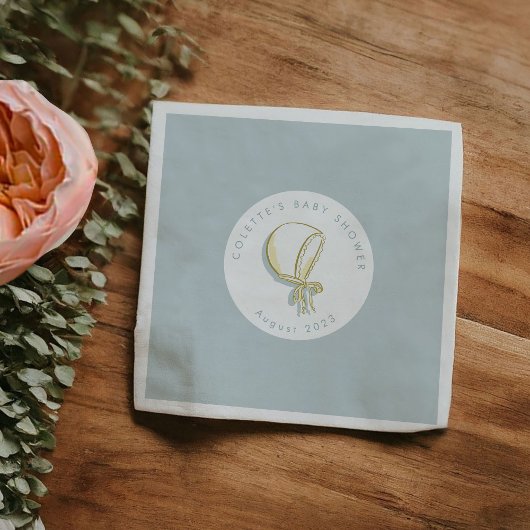 Baby Bonnet Baby shower blauw Servet