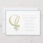 Baby Bonnet Baby shower Horizontale Uitnodiging (Voorkant)