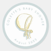 Baby Bonnet Baby shower Ronde Sticker (Voorkant)