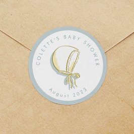 Baby Bonnet Baby shower Ronde Sticker