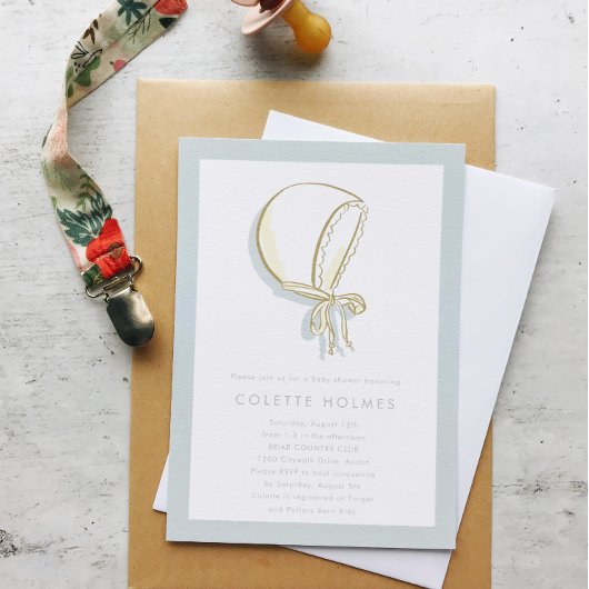 Baby Bonnet Baby shower Uitnodiging