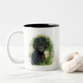 Baby Bonobo Ape Tweekleurige Koffiemok