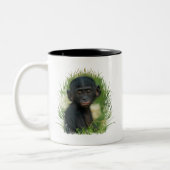 Baby Bonobo Ape Tweekleurige Koffiemok (Links)