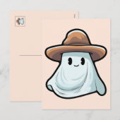 Baby Boo Cowboy Ghost Halloween Collectie Feestdagenkaart (Voorkant / Achterkant)