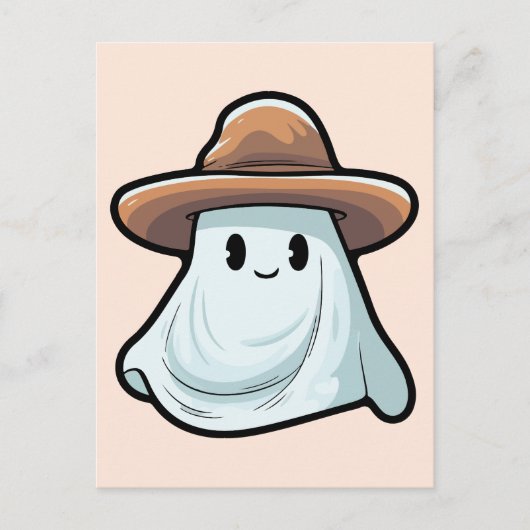 Baby Boo Cowboy Ghost Halloween Collectie Feestdagenkaart (Voorkant)