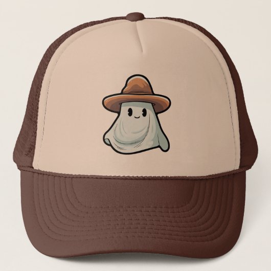 Baby Boo Cowboy Ghost Halloween Collectie Trucker Pet (Voorkant)