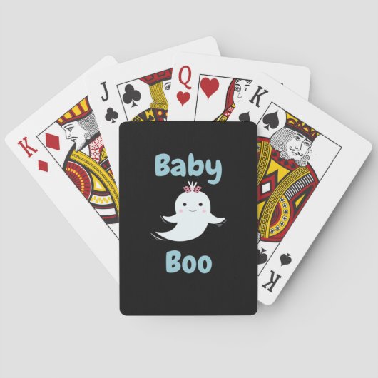 Baby Boo Cute Halloween Kids Or Couples Gift Pokerkaarten (Achterkant)
