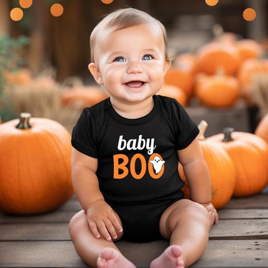 Baby Boo Family Matching Halloween Black Oranje Romper