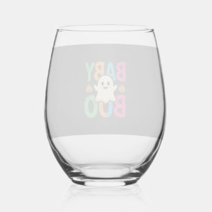 Baby Boo Halloween Ghost Ontwerp_1 Wijnglas Zonder Voet
